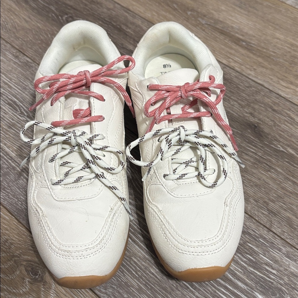 Women's White and Pink Sneakers size 8.5